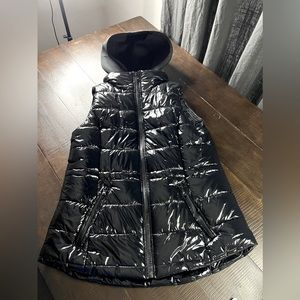 MICHAEL Michael Kors Black Puffer Vest w/ Removable Hood - Medium